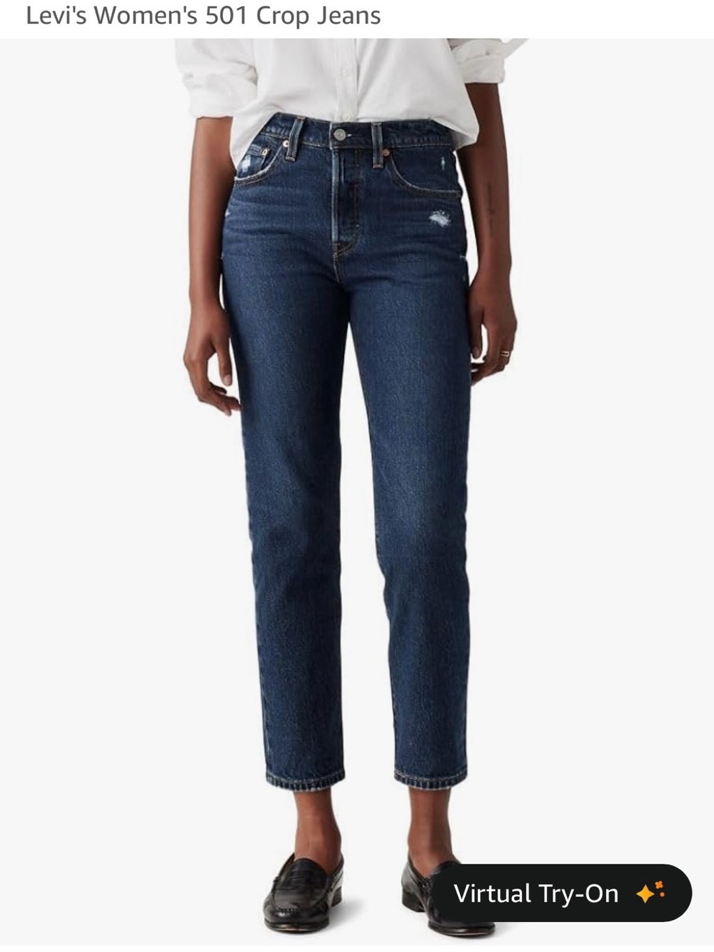 Levi's Dark Indigo Cropped High-Rise Jeans